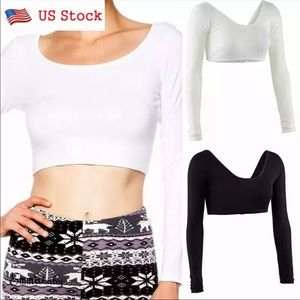 Women Belly Dance Crop Top Shrug Tops Long Sleeve